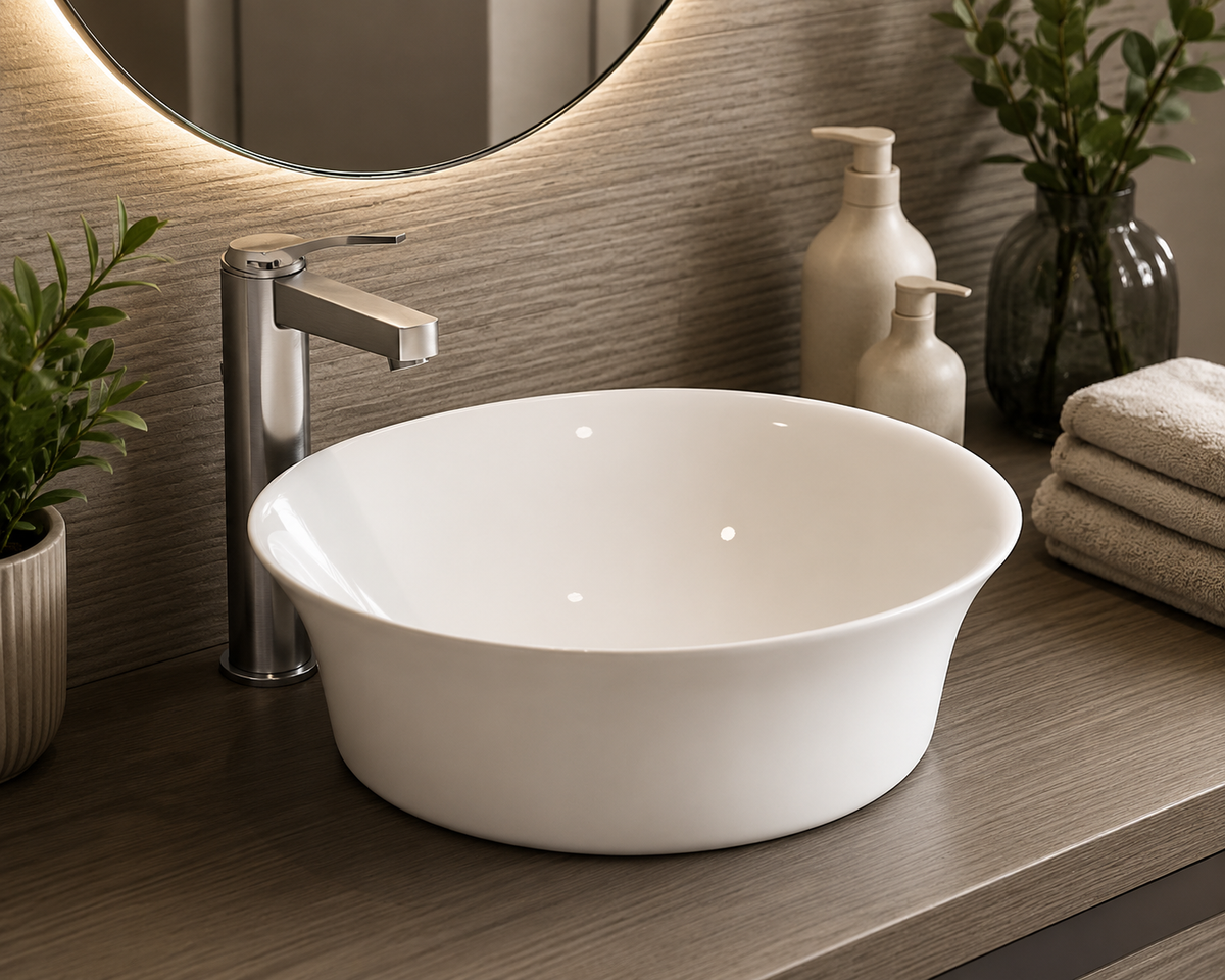 Lavabo porcelana sobre encimera AJAX