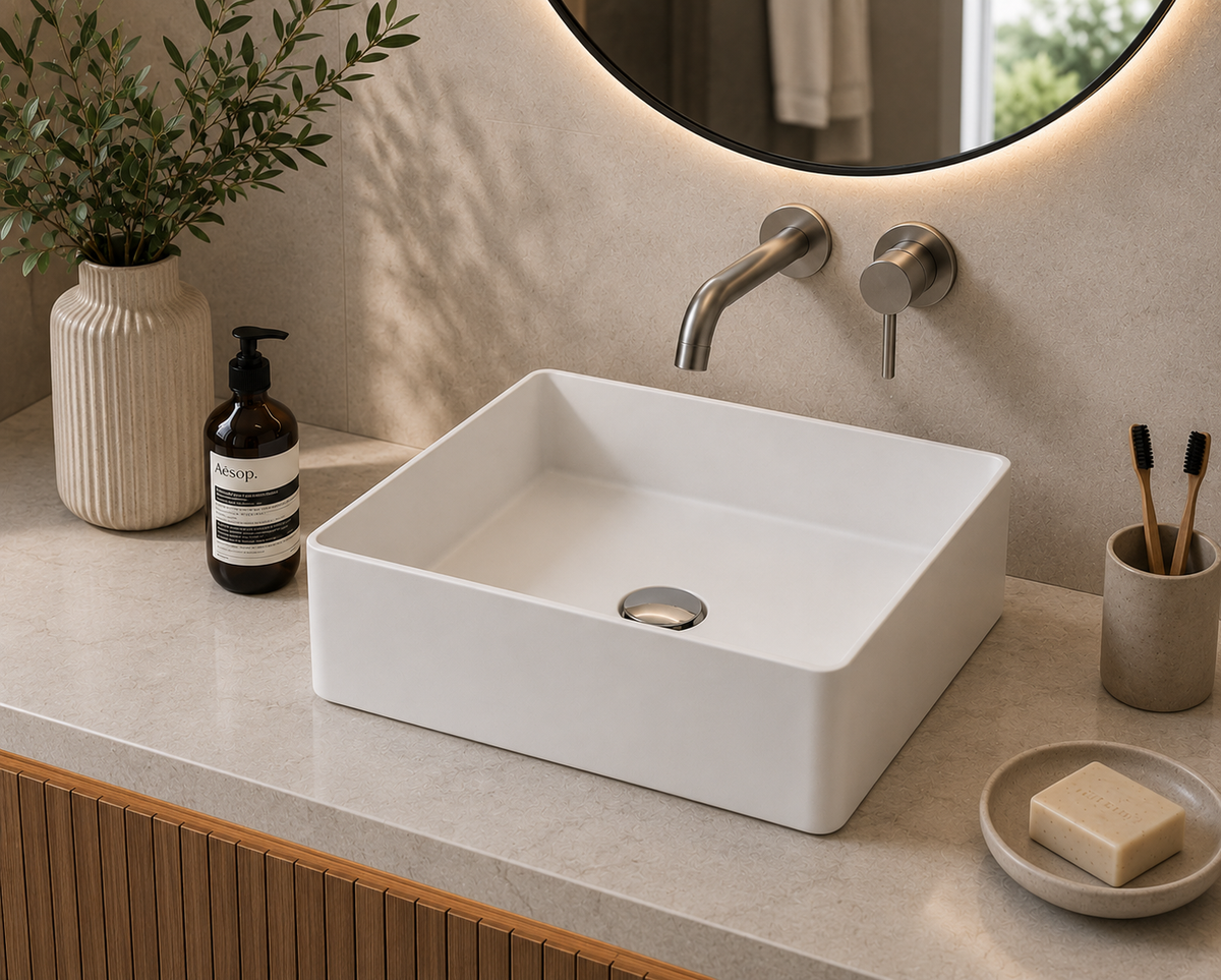 Lavabo porcelana sobre encimera SATET