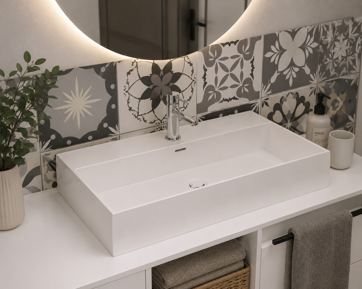 Lavabo porcelana sobre encimera GEMINI