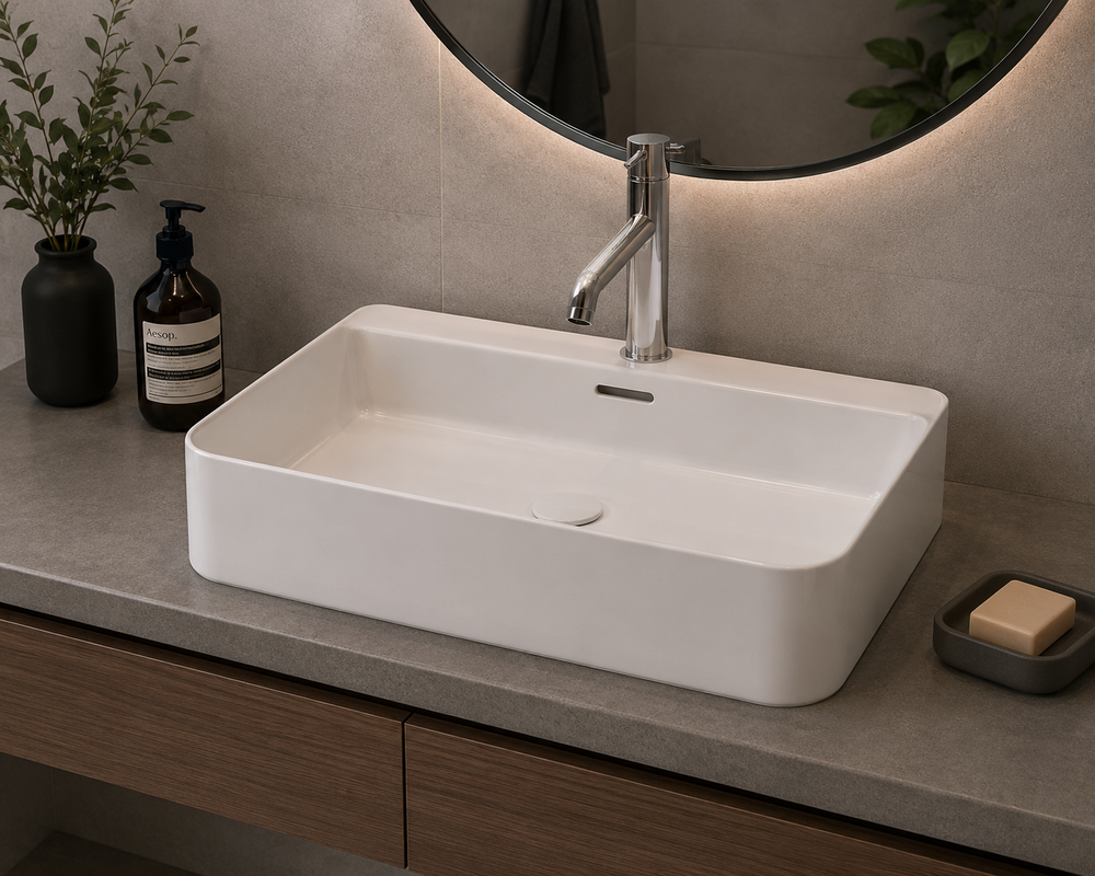 Lavabo porcelana sobre encimera SIL