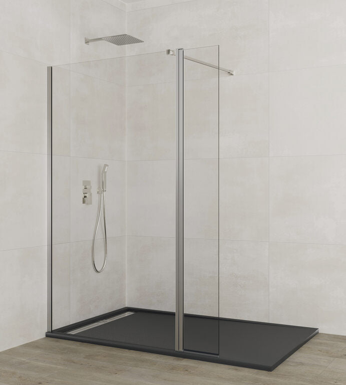 Kabina prysznicowa walk-in: element stały + uchylny SCREEN